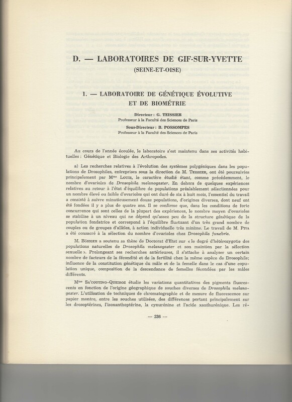 Rapport CNRS 1961-1962