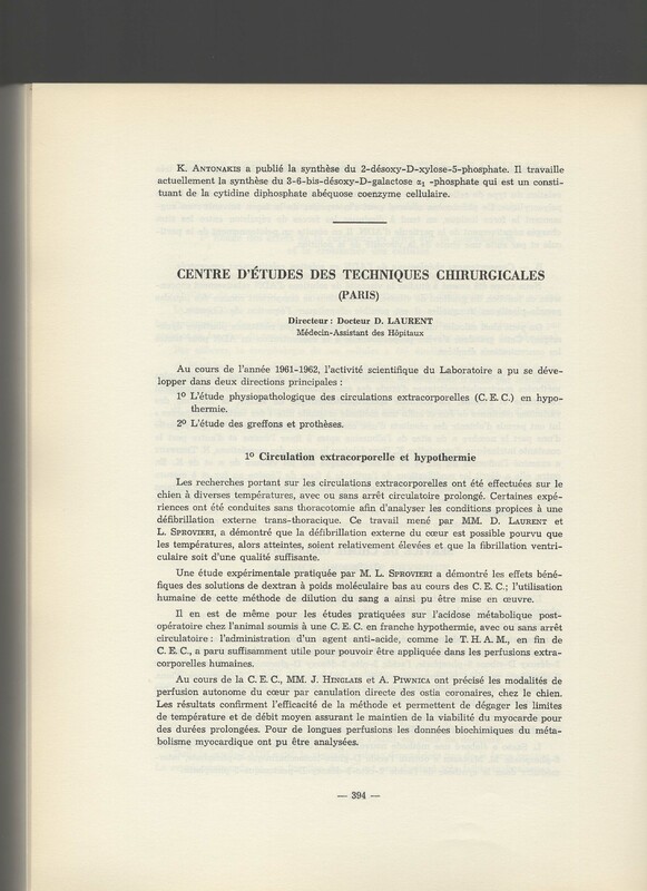Rapport CNRS 1961-1962