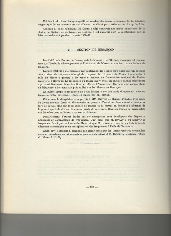 Rapport CNRS 1961-1962