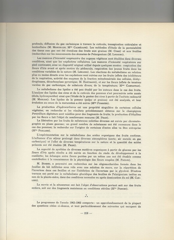 Rapport CNRS 1961-1962
