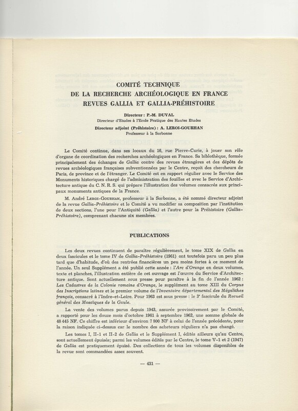 Rapport CNRS 1961-1962
