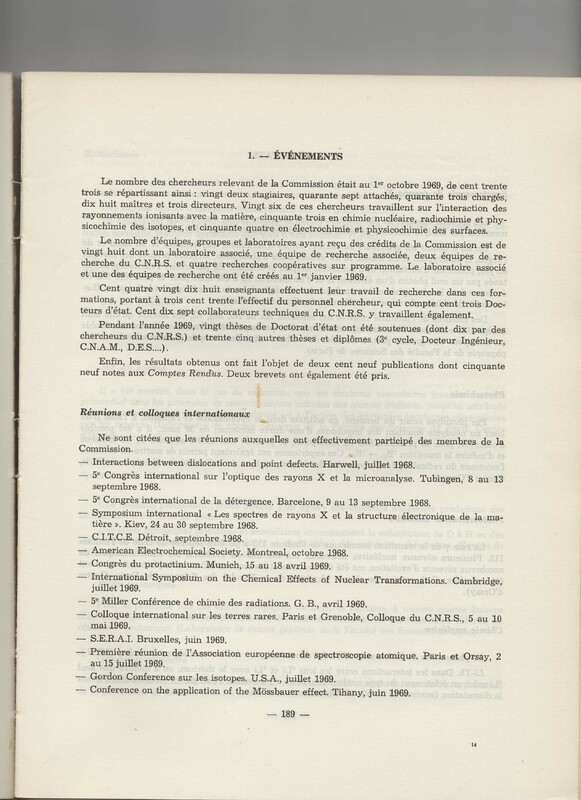 Rapport CNRS 1969 Rapport CNRS 1969