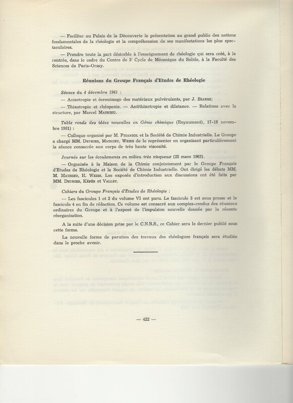 Rapport CNRS 1961-1962