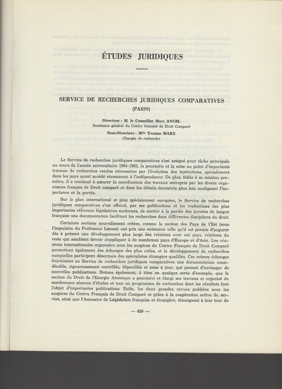 Rapport CNRS 1964-1965 Rapport CNRS 1964-1965