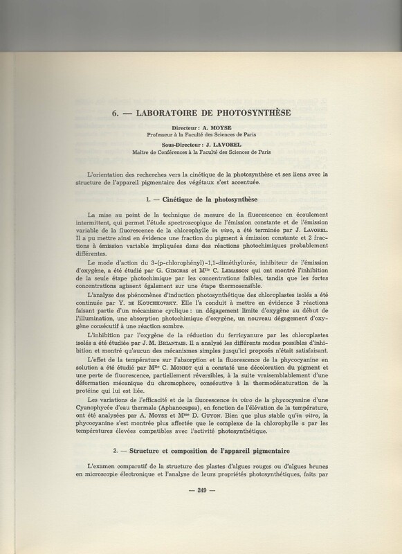 Rapport CNRS 1961-1962