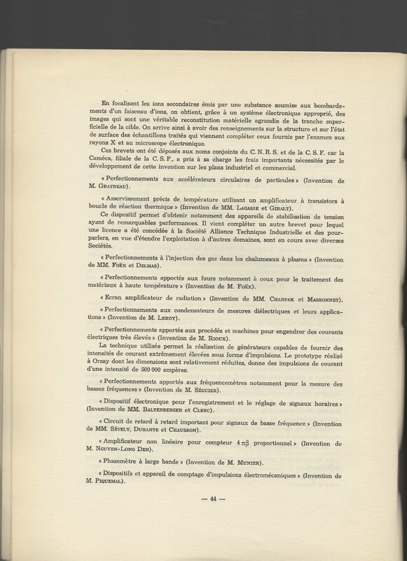 Rapport CNRS 1962-1963 Rapport CNRS 1962-1963