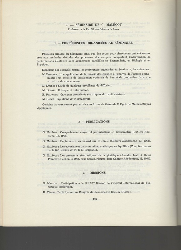 Rapport CNRS 1964-1965 Rapport CNRS 1964-1965