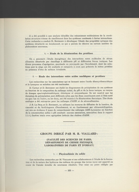 Rapport CNRS 1961-1962