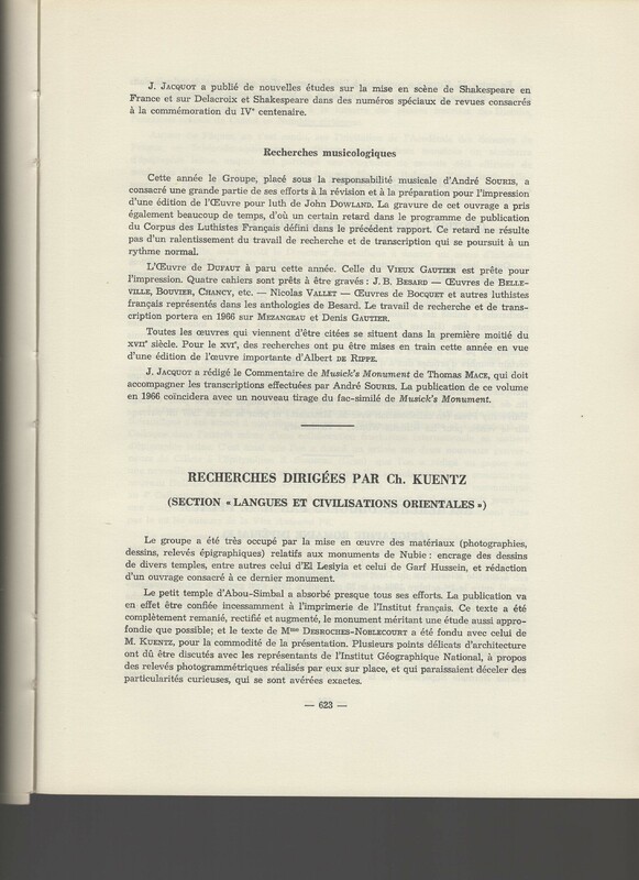 Rapport CNRS 1964-1965 Rapport CNRS 1964-1965