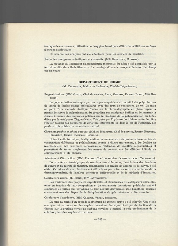 Rapport CNRS 1961-1962