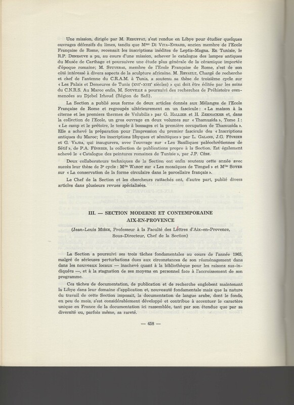 Rapport CNRS 1964-1965 Rapport CNRS 1964-1965
