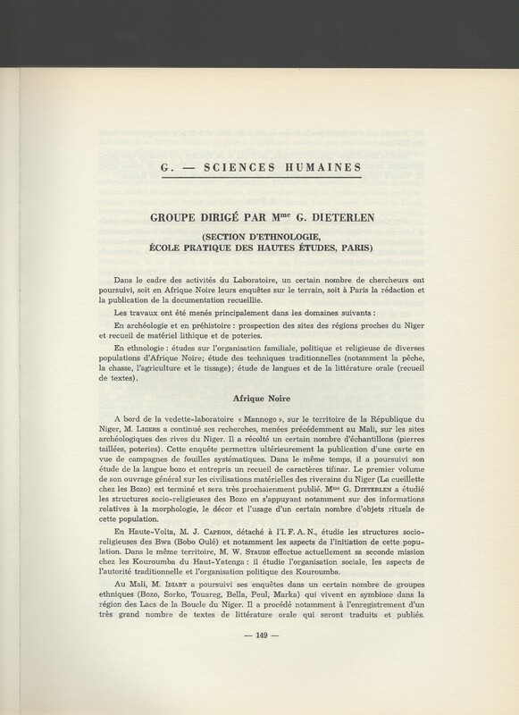 Rapport CNRS 1961-1962
