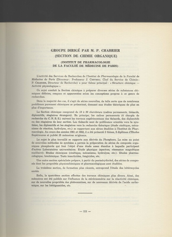 Rapport CNRS 1961-1962