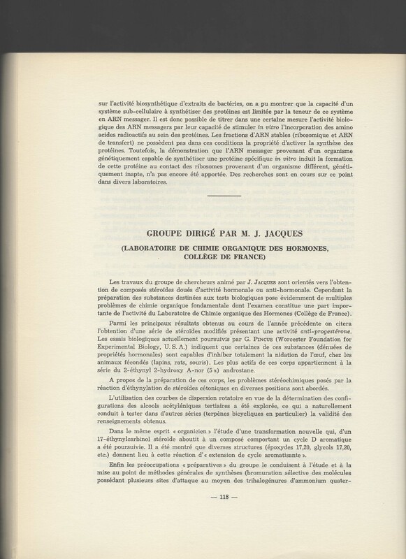 Rapport CNRS 1961-1962