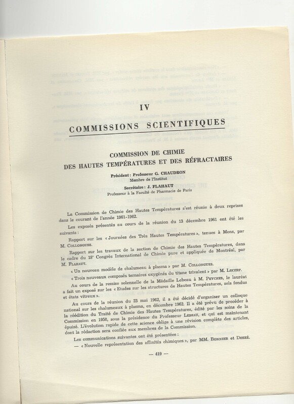 Rapport CNRS 1961-1962