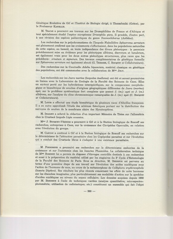 Rapport CNRS 1964-1965 Rapport CNRS 1964-1965