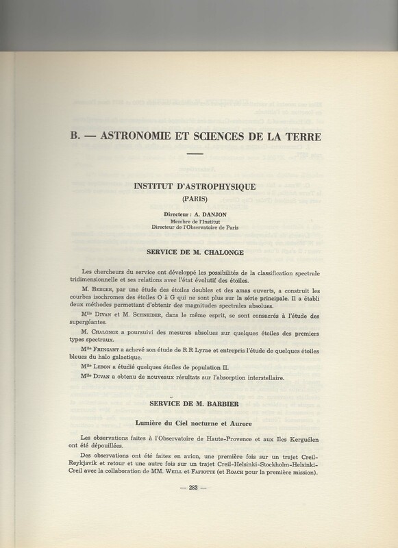Rapport CNRS 1961-1962