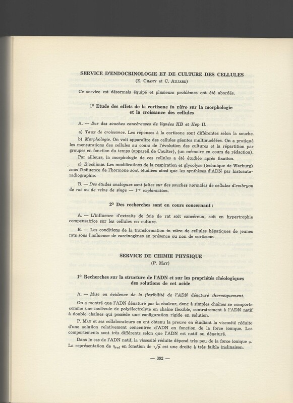 Rapport CNRS 1961-1962