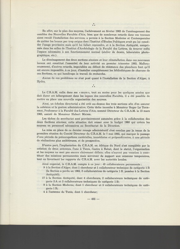 Rapport CNRS 1964-1965 Rapport CNRS 1964-1965