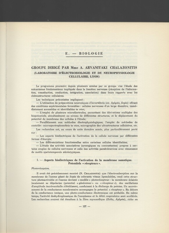 Rapport CNRS 1961-1962