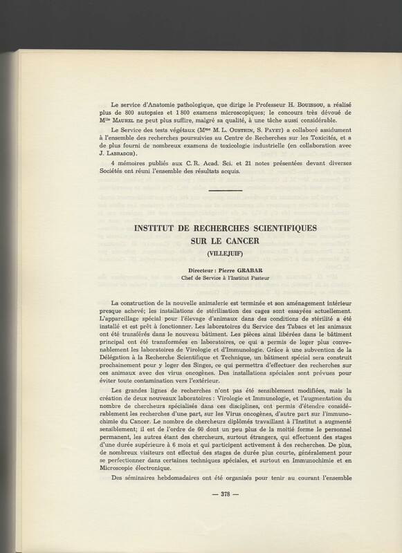 Rapport CNRS 1961-1962