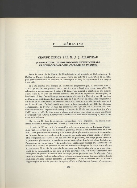 Rapport CNRS 1961-1962