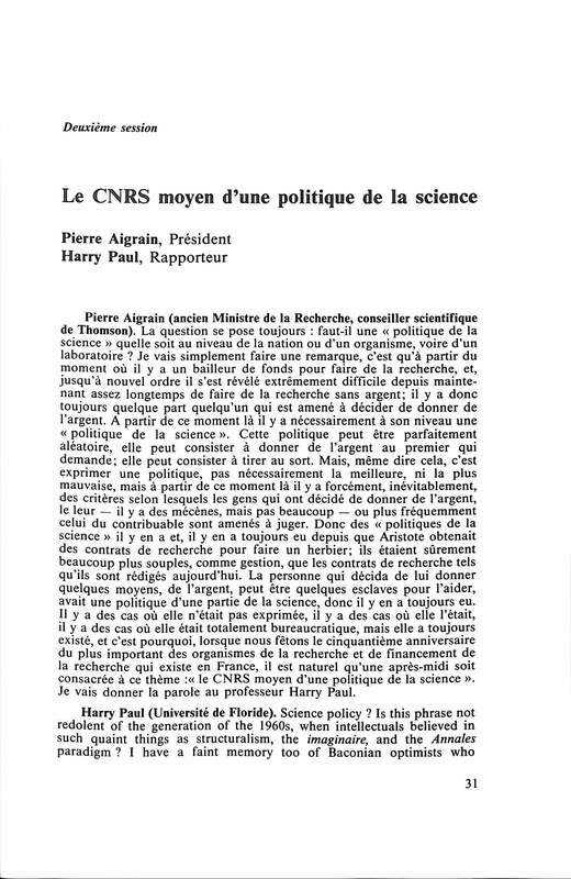 Cahiers pour l'histoire du CNRS 6 Cahiers pour l'histoire du CNRS 6