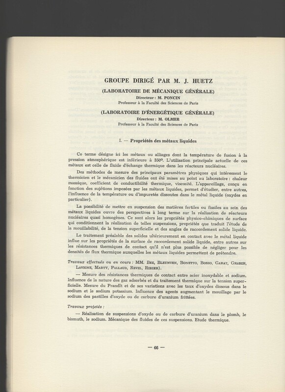 Rapport CNRS 1961-1962