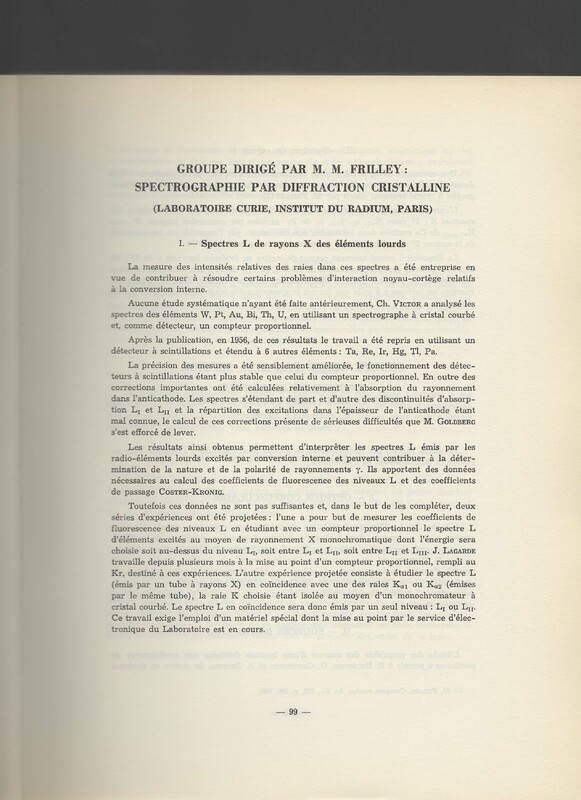 Rapport CNRS 1961-1962