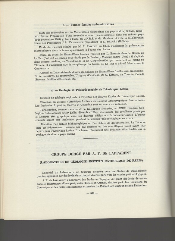 Rapport CNRS 1964-1965 Rapport CNRS 1964-1965