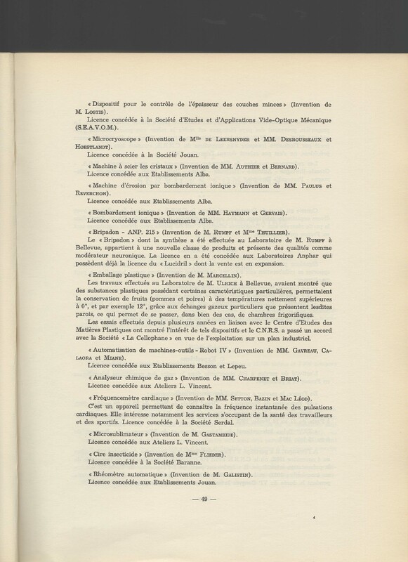 Rapport CNRS 1962-1963 Rapport CNRS 1962-1963