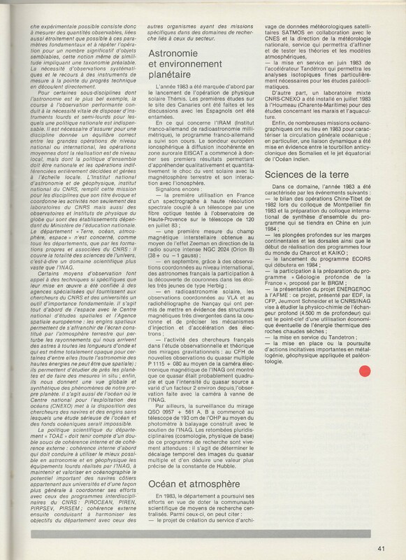 Rapport CNRS 1983