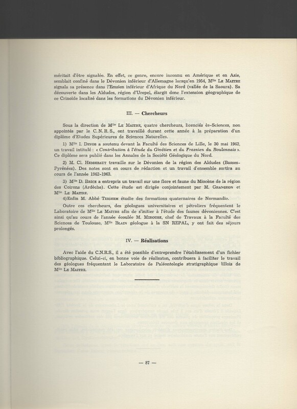 Rapport CNRS 1961-1962