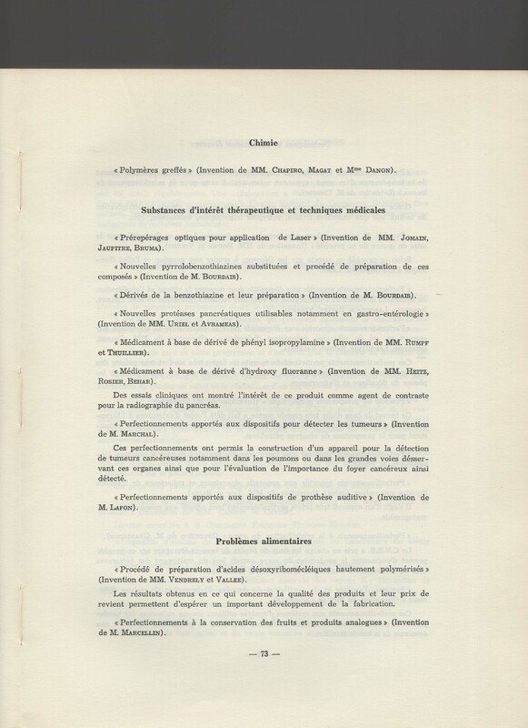 Rapport CNRS 1964-1965 Rapport CNRS 1964-1965
