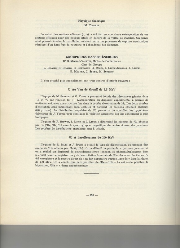 Rapport CNRS 1961-1962