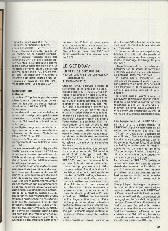 Rapport CNRS 1977-1978 Rapport CNRS 1977-1978