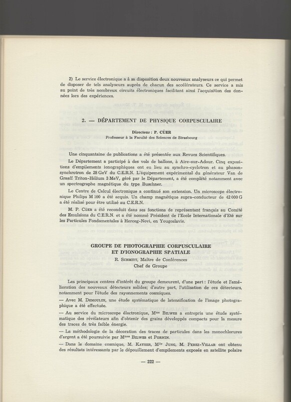 Rapport CNRS 1964-1965 Rapport CNRS 1964-1965