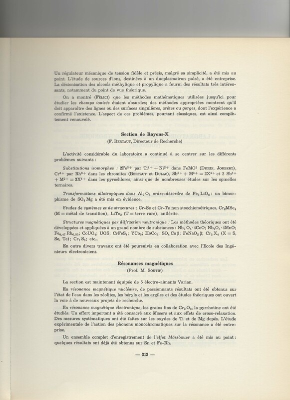 Rapport CNRS 1961-1962