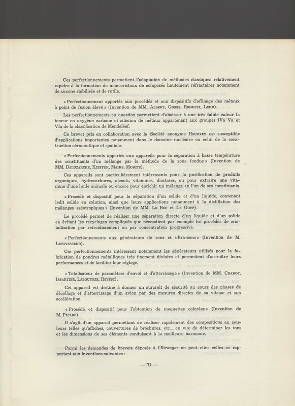Rapport CNRS 1964-1965 Rapport CNRS 1964-1965