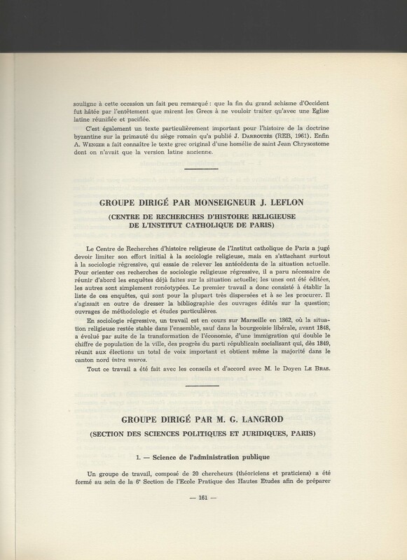 Rapport CNRS 1961-1962
