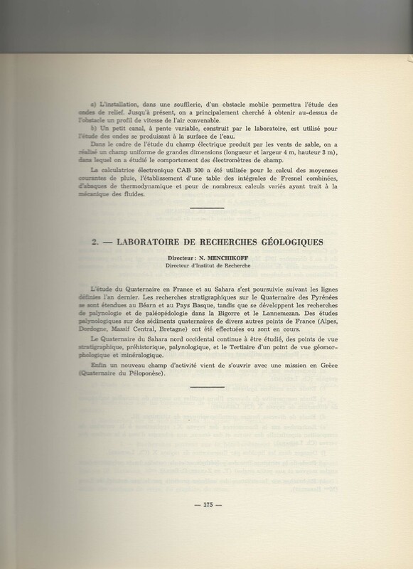 Rapport CNRS 1961-1962