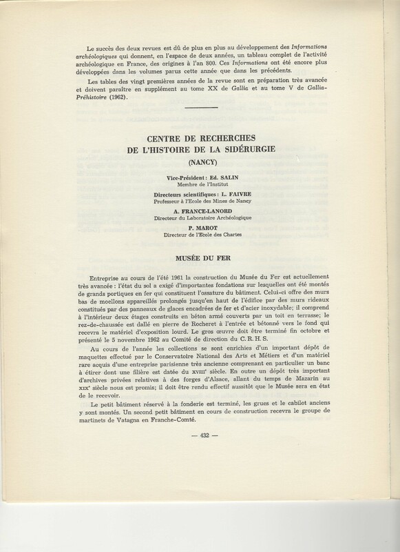 Rapport CNRS 1961-1962