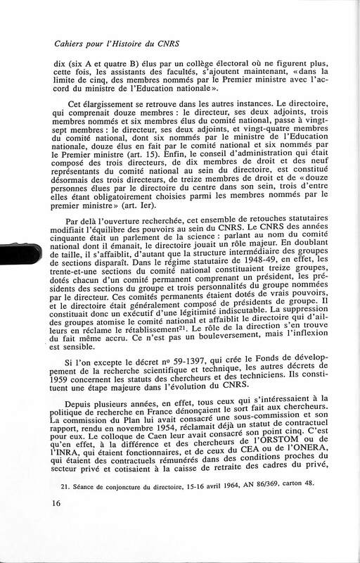 Cahiers pour l'histoire du CNRS 9 Cahiers pour l'histoire du CNRS 9