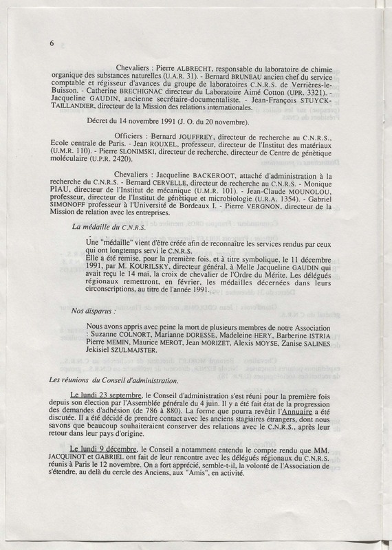 Bulletin de l'Association des anciens et des amis du CNRS n°1 Bulletin de l'Association des anciens et des amis du CNRS n°1