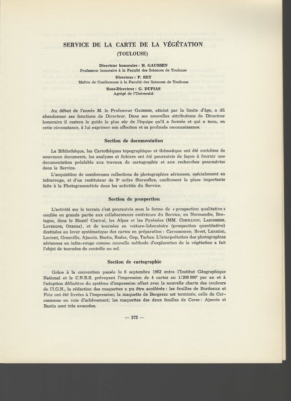 Rapport CNRS 1961-1962