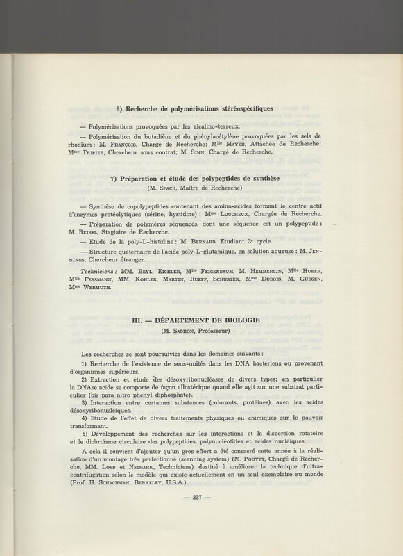 Rapport CNRS 1964-1965 Rapport CNRS 1964-1965