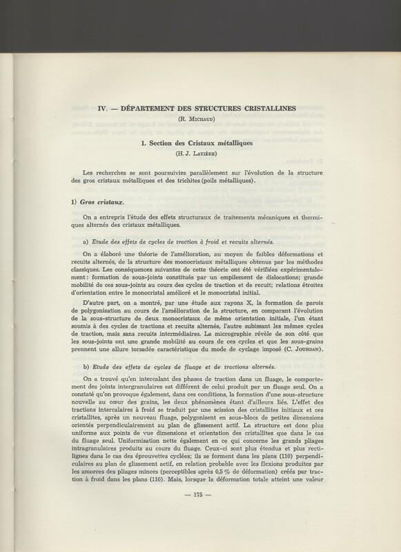 Rapport CNRS 1964-1965 Rapport CNRS 1964-1965