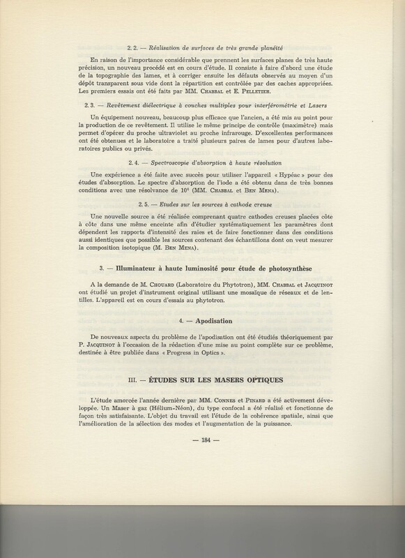 Rapport CNRS 1961-1962