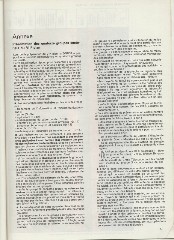 Rapport CNRS 1975 Rapport CNRS 1975