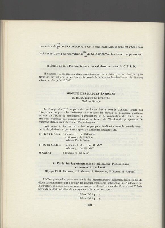 Rapport CNRS 1964-1965 Rapport CNRS 1964-1965